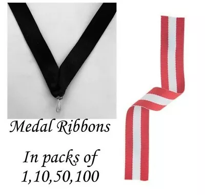 RedWhiteRed Medal Lanyard Ribbons With Clip Woven In Packs Of 11050100 • £3.32