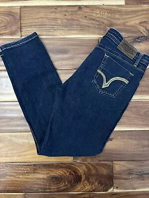 Vintage Women’s Von Dutch  Low Rise Skinny Dark Blue Jeans Size 33 Y2K • $39.88