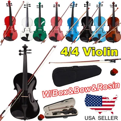 Glarry 4/4 Size Acoustic Violin Fiddle With Case Bow Rosin Children Gift US • $62.99
