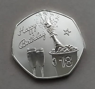 Happy 18th Birthday Silver Plated Commemorative Coin / Gift / Present • £7.99
