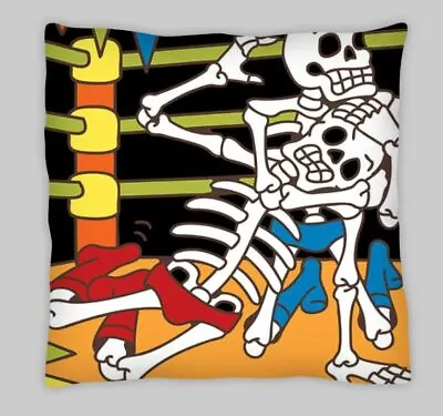 WRESTLING SKELLINGTON  CUSHION COVER WRESTLER SKULL NO Mask Kids • £6.10