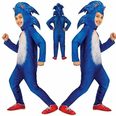 £14.98 • Buy Kids Boys Sonic The Hedgehog Costume Jumpsuit Cosplay Halloween Fancy Dress