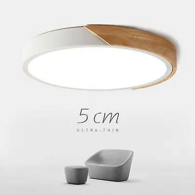 Light Round LED Ceiling Panel Down Bedroom Kitchen Living Room Lamp Dimmable • £14.25