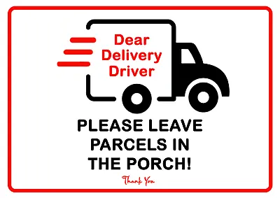 Parcel Delivery Instructions Metal Sign Please Leave In The Porch Drop Box Tin • £6.99