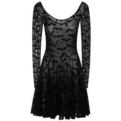 Collectif Elena Bat Mesh Skater Dress Velvet Burnout 2 NWT • $48.50