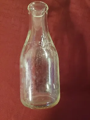 Vintage Clear Silver Seal Meadow Gold Glass Milk Bottle 1 Quart • $19.99