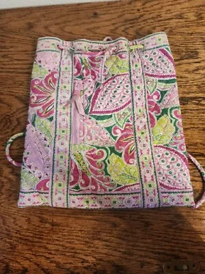 Vera Bradley Pink Floral Paisley Drawsting Backsack 14x13 • $15