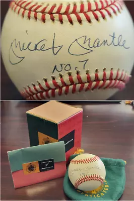 Mickey Mantle  No. 7  Upper Deck Authenticated Autographed Bobby Brown Baseball • $1099.99