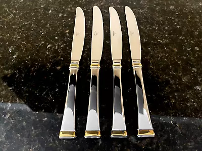 Mikasa GOLD ACCENT HARMONY 18/10 Stainless Flatware Set Of 4 Dinner Knives • $26.95