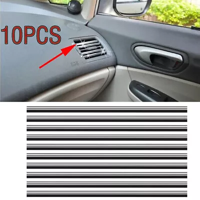 £3.59 • Buy 10PCS Car Auto Accessories Air Conditioner Outlet Decoration Strip Cover Silver 