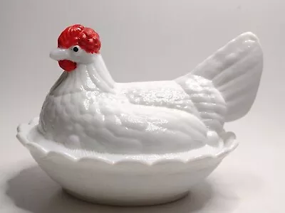 Vintage Fenton Hen On Nest White Milk Glass Covered Candy Dish • $39.99