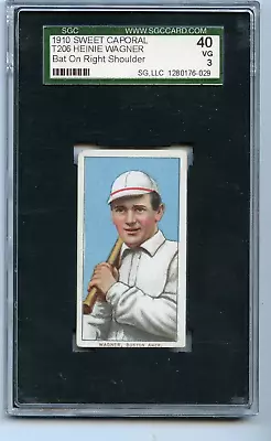 1909-11 T206 Heine Wagner Boston Red Sox Sweet Caporal Bat On 🚀😳💥SGC Graded 3 • $129.99