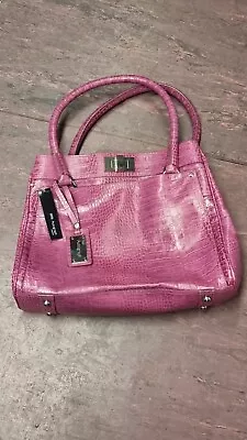 Immaculate EX LARGE M&S Autograph 100%  Leather Tote Shoulder Bag Purple Croc • £29.99