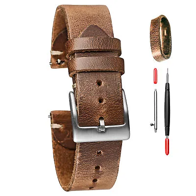 Leather Watch Bands Horween Leather Watch Strap For Men Women 18mm 20mm 22mm • $24.99
