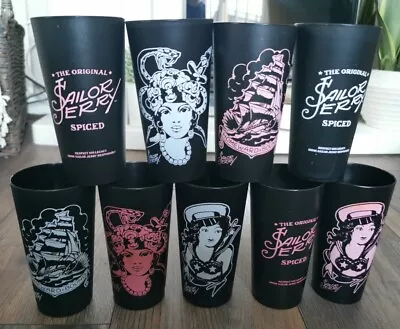 9 Sailor Jerry Spiced Rum Black Plastic Tumblers Cups New Unused • £8.49