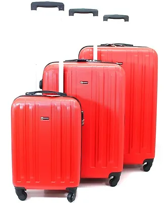 Large Medium Cabin Hard Shell Suitcase 4 Wheel Luggage Trolley Lightweight Case • £48.99