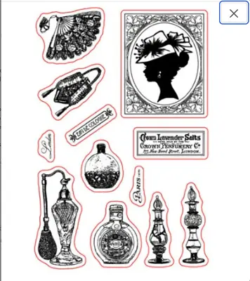 Vintage Perfume Fashion Clear Stamps Stamping Texture Card Making Clay Scrapbook • $8.39