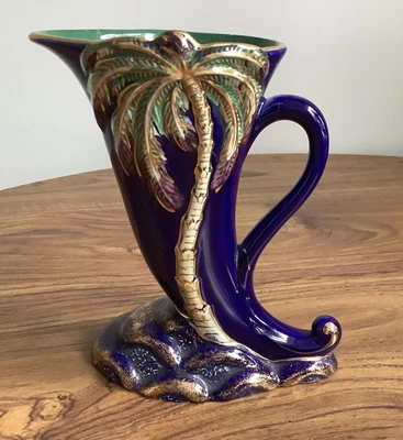 £10 • Buy Beswick Blue Horn Of Plenty Palm Tree Jug/vase, Model 1270