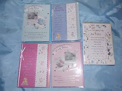 £1.89 • Buy Christening Card Twins Boy Girl Unisex Baptism Blue Pink Neutral Church Bless 