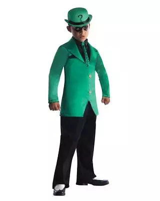 The Riddler Costume Jacket W Hat Bow Tie & Eye Mask Boys Kids Official DC Comics • $71.85
