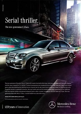 Mercedes-Benz C-Class W204 Sedan Serial Thriller Original A4 Print Ad 2008 • $16.18