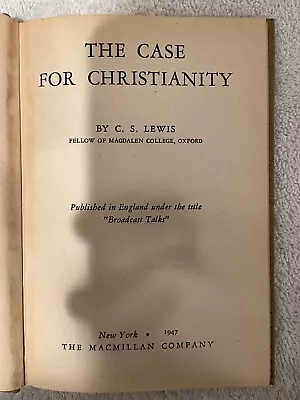 The Case For Christianity C.S. Lewis First Edition 1947 Hardcopy • $62