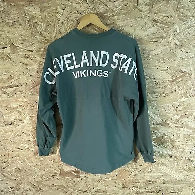 Spirit Shirt Womens XS Cleveland State Vikings Long Sleeve Green Jersey • $9.95