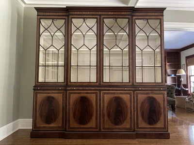 $16342 • Buy EJ Victor Inlaid Satinwood & Mahogany Breakfront China Cabinet
