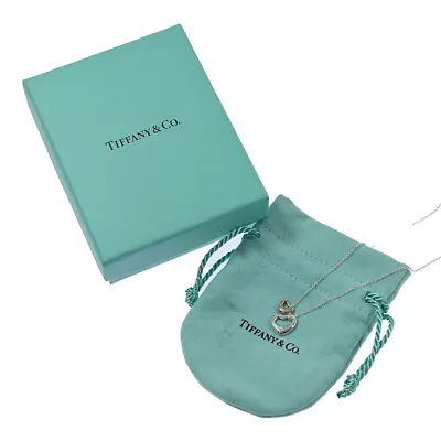 Tiffany & Co. Elsa Peretti Open Heart Pendant K18RG Rose Gold Necklace W/Box • $551.55