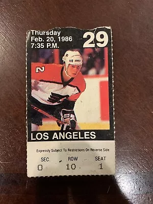 LA Kings At Phila. Flyers 2-20-1986 Ticket Stub HOF Howe G Dionne A • $12.99