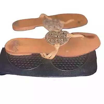 Tory Burch Metal Miller Crystal Embellished Sandals Size 8.5M • $30