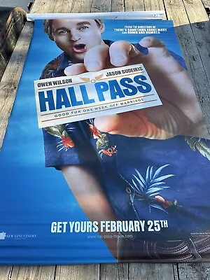 Hall Pass Movie Poster Vinyl Indoor Outdoor Hanging Banner 5ft X 8ft Owen ￼ • $100