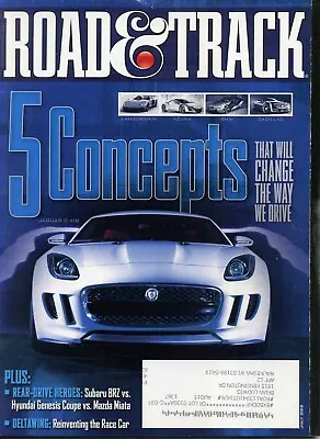 Road & Track July 2012 Subaru BRZ Vs Genesis Coupe Vs Miata 5 Concepts • $3.95