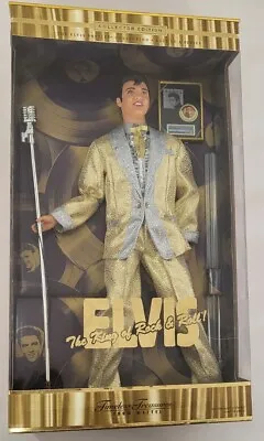 2001 Elvis King Of Rock & Roll Timeless Treasures Mattel 53869 Gold Outfit MIB • $45.50