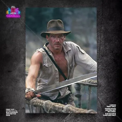 $54.95 • Buy Indiana Jones Temple Of Doom Poster Canvas Harrison Ford Movie Wall Print 
