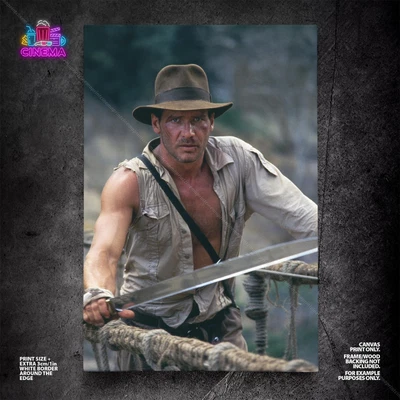 $54.95 • Buy Indiana Jones Temple Of Doom Poster Canvas Harrison Ford Movie Wall Print 