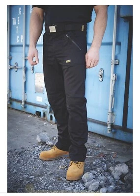 £16.99 • Buy SITE Beagle Work Trousers Knee Pad Pockets Builders W34 L32 Black