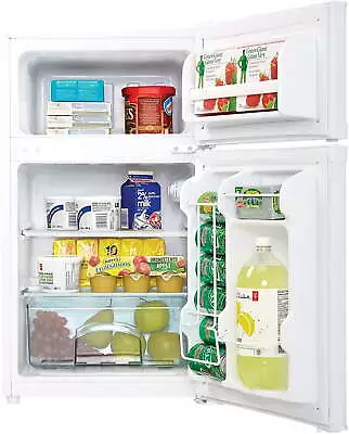 3.1 Cu. Ft. 2-door Compact Fridge Refrigerator Full Width Freezer Shelf White • $284.99