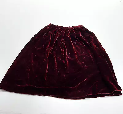 Intuitions Women's Red Velvet Pleated Front Evening A-Line Skirt Made In USA XS • $6.49