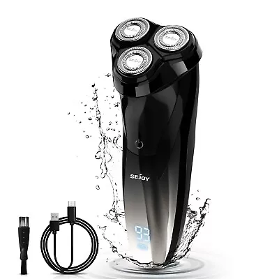 3D Electric Men's Shaver Razor Washable Head Pop Up Trimmer Rotary Shaving USB • $26.99