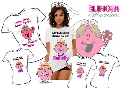 £1.49 • Buy Personalised Little Miss Bride Bridesmaid  Hen Party  Iron On T-shirt Transfer