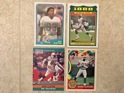 4 Mark Clayton 1988 Topps MINT 1000 Yard Club 1989 1990 Pro Set Cards Lot • $2.50