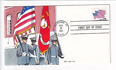 29c USA Flag FDC W/U.S. Marine Corp Cachet Geerlings (55489) • $15