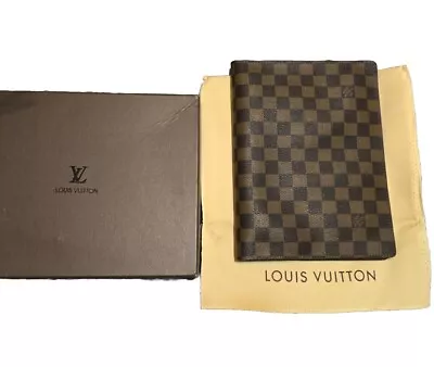 VTG Louis Vuitton Agenda Note Book Cover Ardoise Brown Original Dust Bag Box  • $100