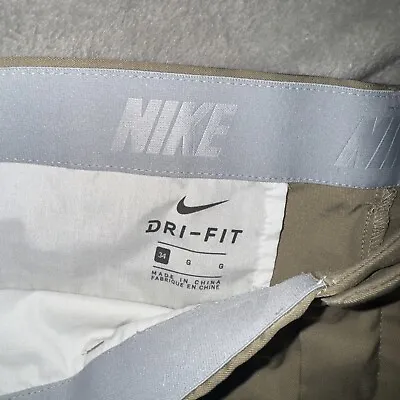 Nike Golf Shorts Mens Size 34 Brown Dri-Fit Chino Stretch Standard Fit • $17.97