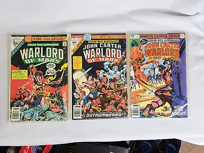 Lot 1-3 Annual John Carter Warlord Of Mars Comic Edgar Rice Burroughs 1977 -79 • $9.99