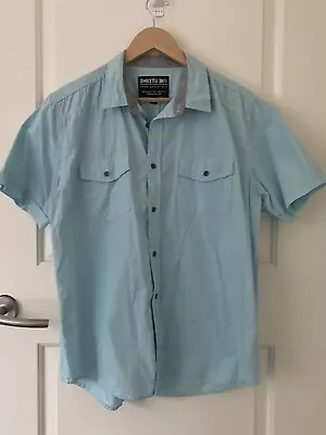 £8.76 • Buy Insitu DNM75 High Quality Mens Casual Light Blue/Green Short Shirt Size Large