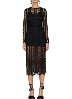 Alice McCall Black Lace Dress Maxi Sz 10 RRP $420 AS NEW Races Embroided • $301.50