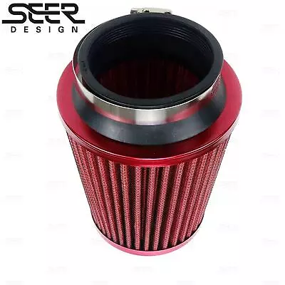 3  76mm Red High Flow Inlet Cleaner Dry Filter Cold Air Intake Cone Replacement • $16.16