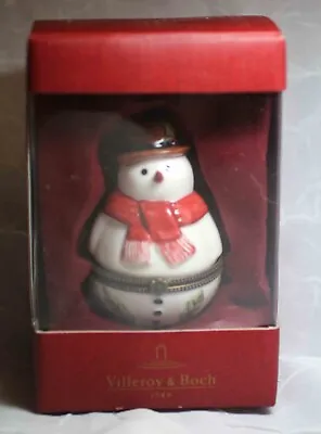 Villeroy & Boch - Snowman Treats - Hinged Trinket Box Porcelain New In Box • $18